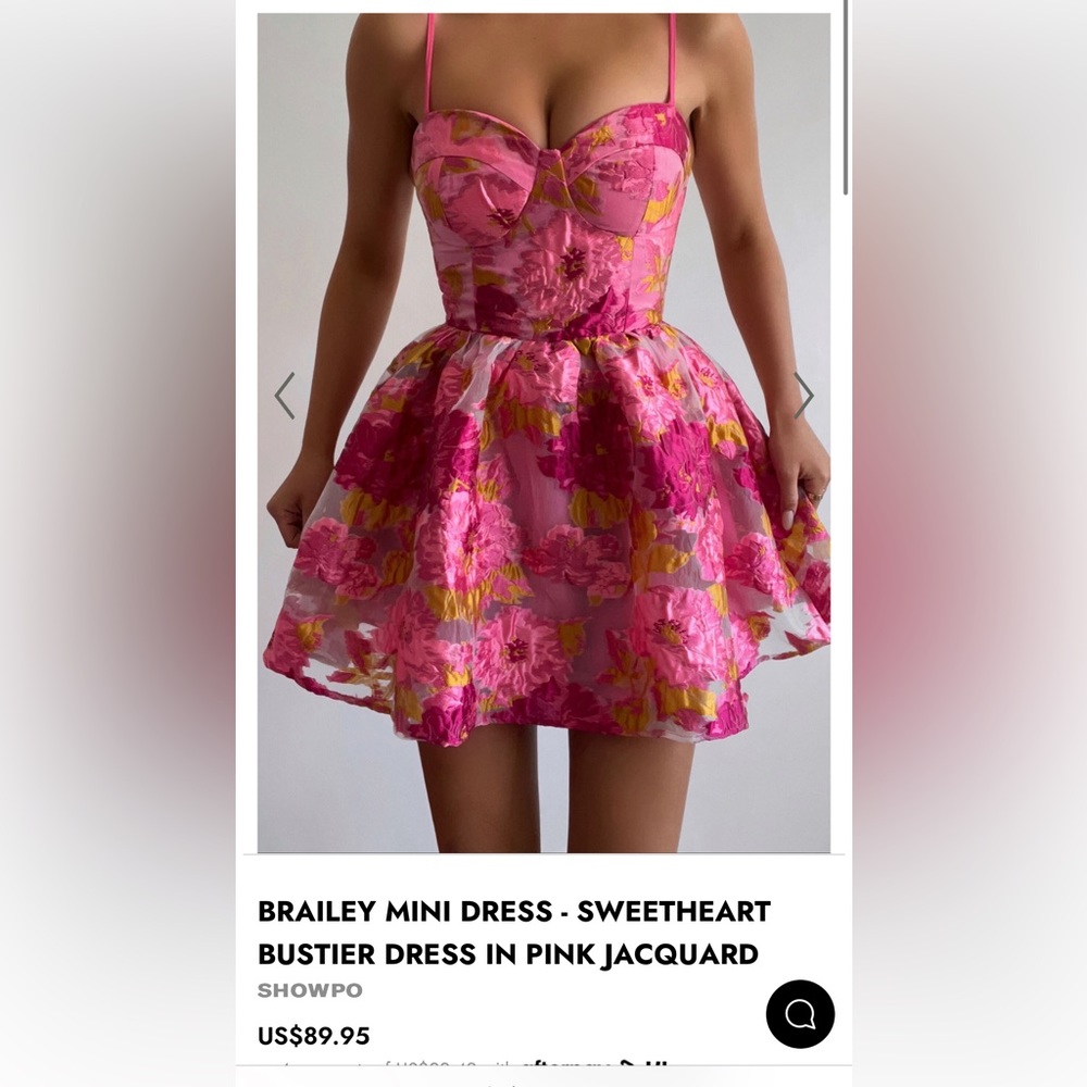 Showpo Brailey Mini Dress - sweetheart bustier in pink jacquard